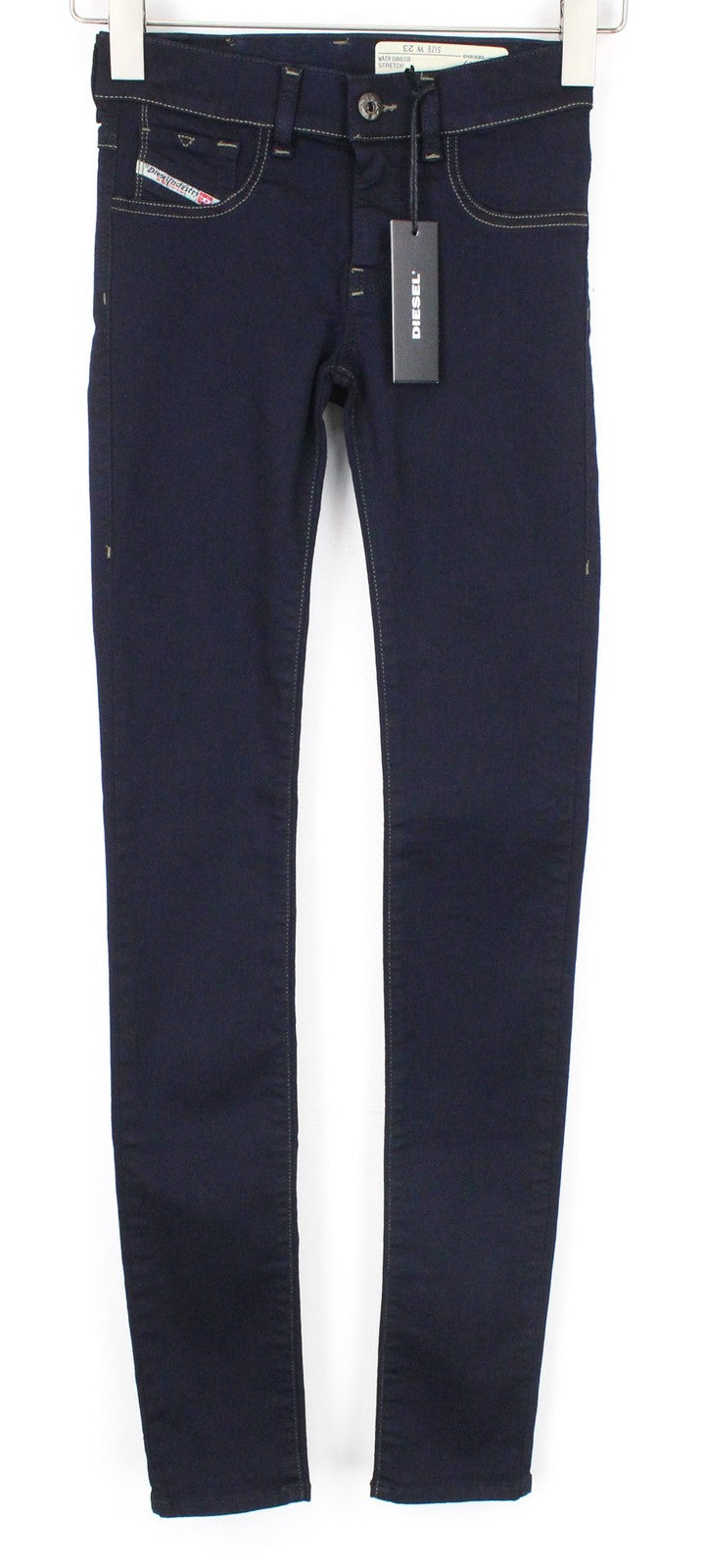 DIESEL Livier 0881B Women Jeans W23 Blue Stretch Super Slim Jegging Low Waisted