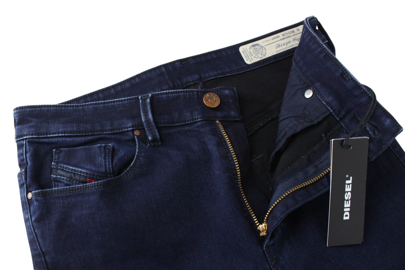 DIESEL Skinzee-High 0858D Women Jeans W27/L30 Blue Stretch Super Slim Skinny