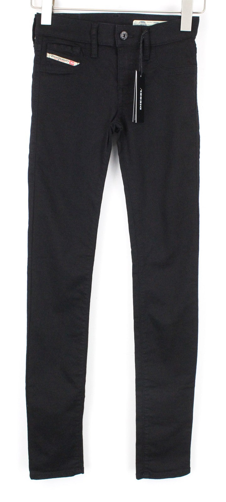 DIESEL Livier R608A Women Jeans W24 Jegging Black Stretch Super Slim Low Waist