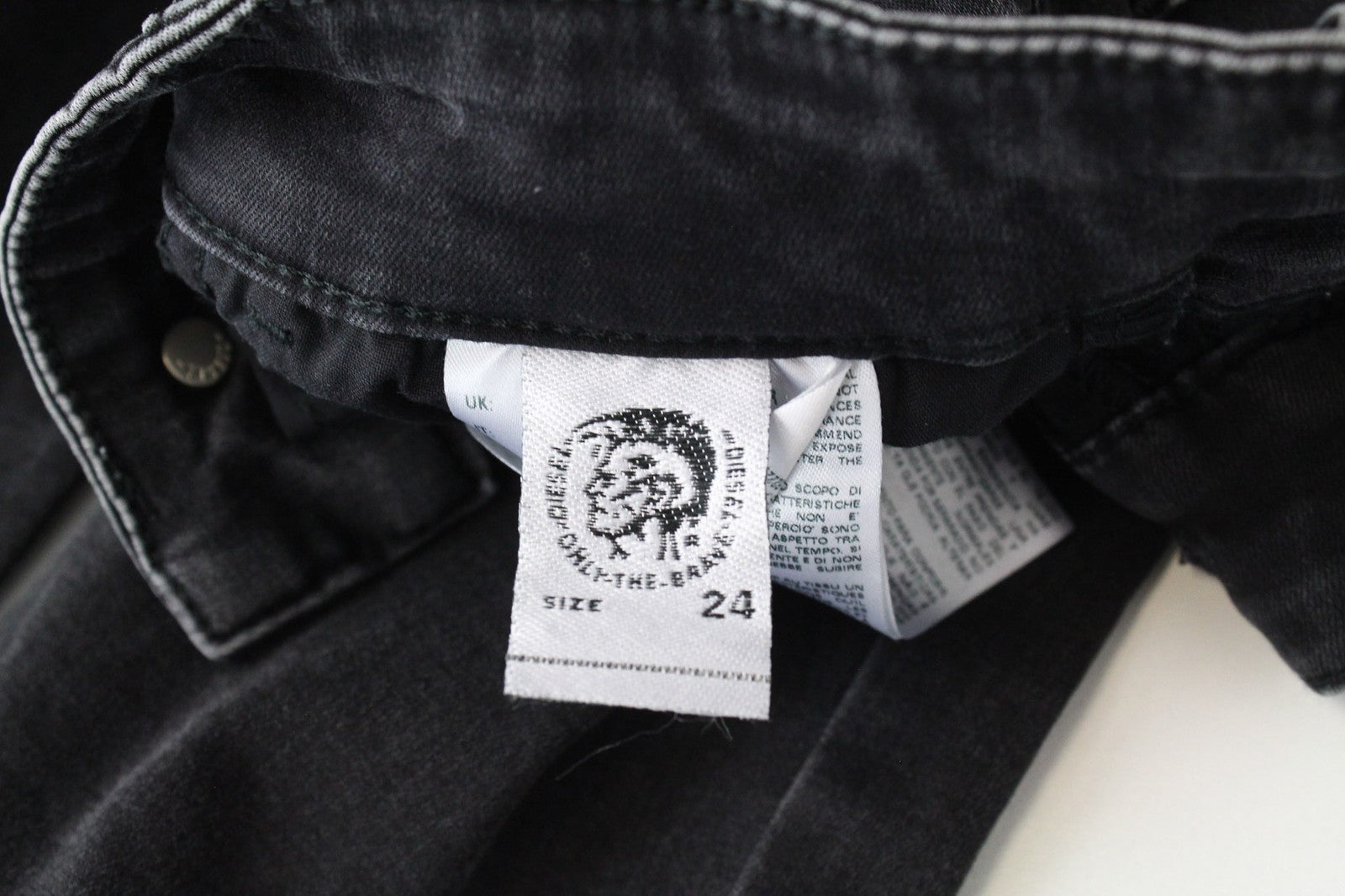 DIESEL Slandy 0680I Women Jeans W24/L32 Dark Grey Stretch Super Slim Skinny