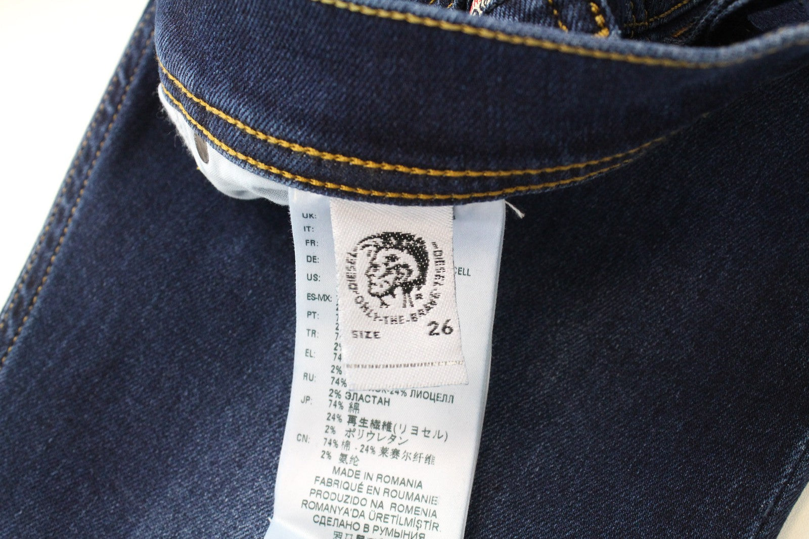 DIESEL Tepphar-X 083AT Men Jeans W26/L32 Blue Stretch Slim Carrot Fit Buttoned