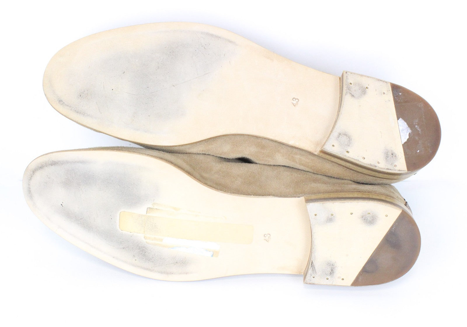 SUITSUPPLY Men Casual Shoes EU43 UK9 Beige Suede Calf Leather Loafers Moccasins