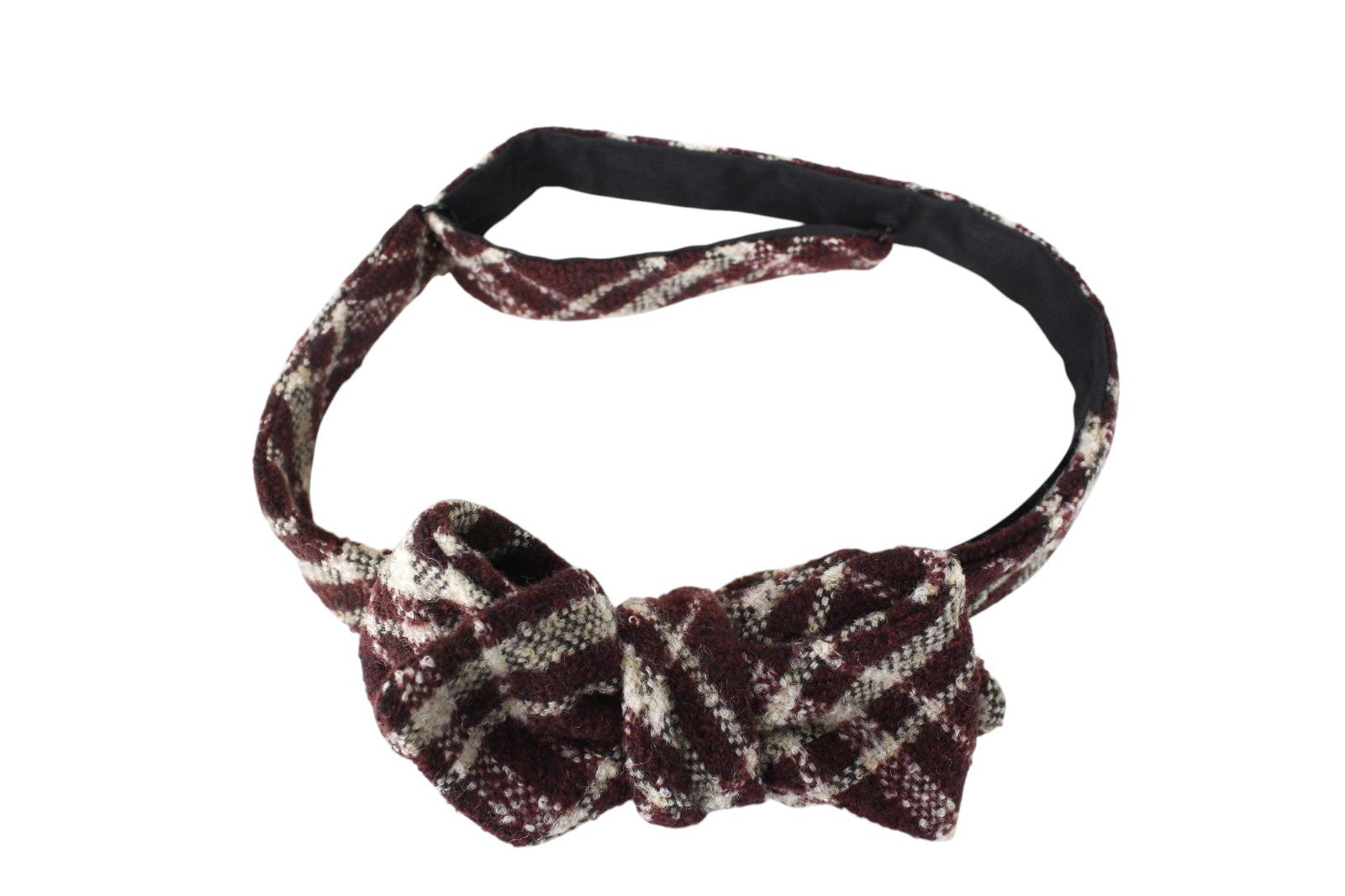SUITSUPPLY Men Bowtie 50 cm Purple Wool Blend Checked Pattern Butterfly