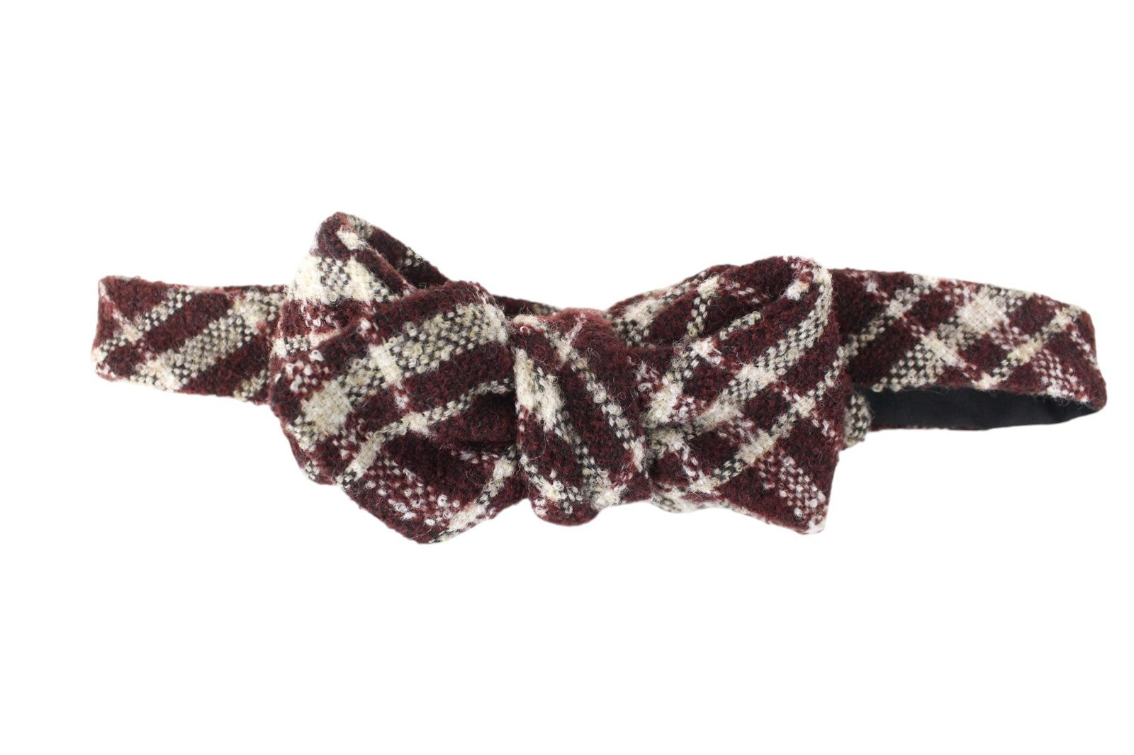 SUITSUPPLY Men Bowtie 50 cm Purple Wool Blend Checked Pattern Butterfly