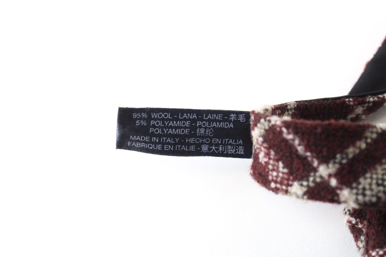 SUITSUPPLY Men Bowtie 50 cm Purple Wool Blend Checked Pattern Butterfly