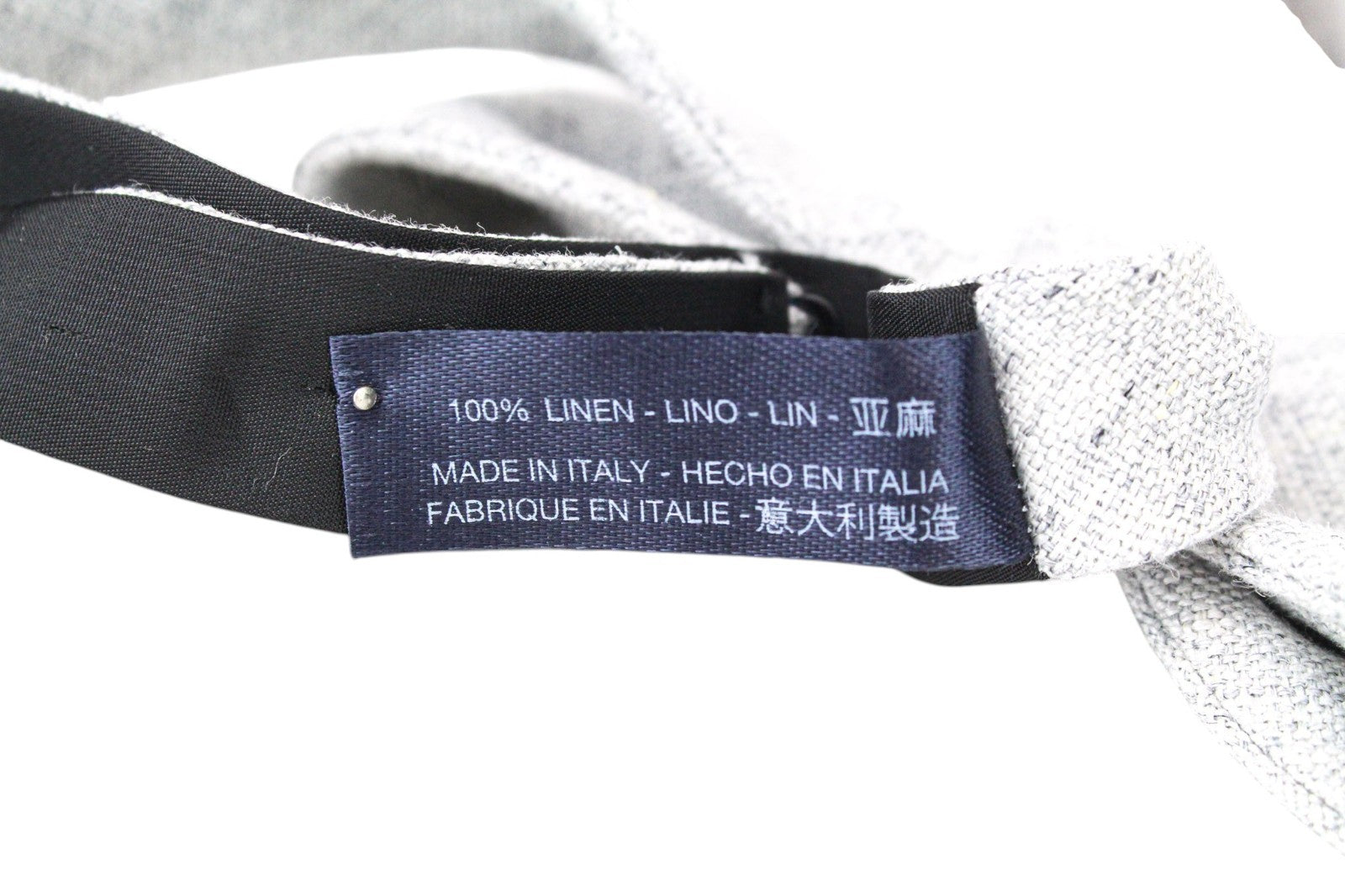 SUITSUPPLY Men Bowtie 45 cm Light Grey Pure Linen Classic Butterfly