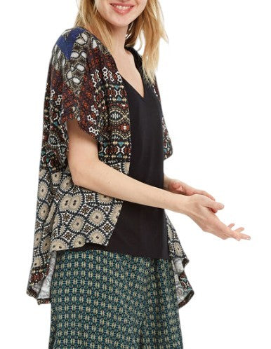 DESIGUAL Jamil Women's Jumper M Layered Asymmetric Drape 2in1 Knit Top