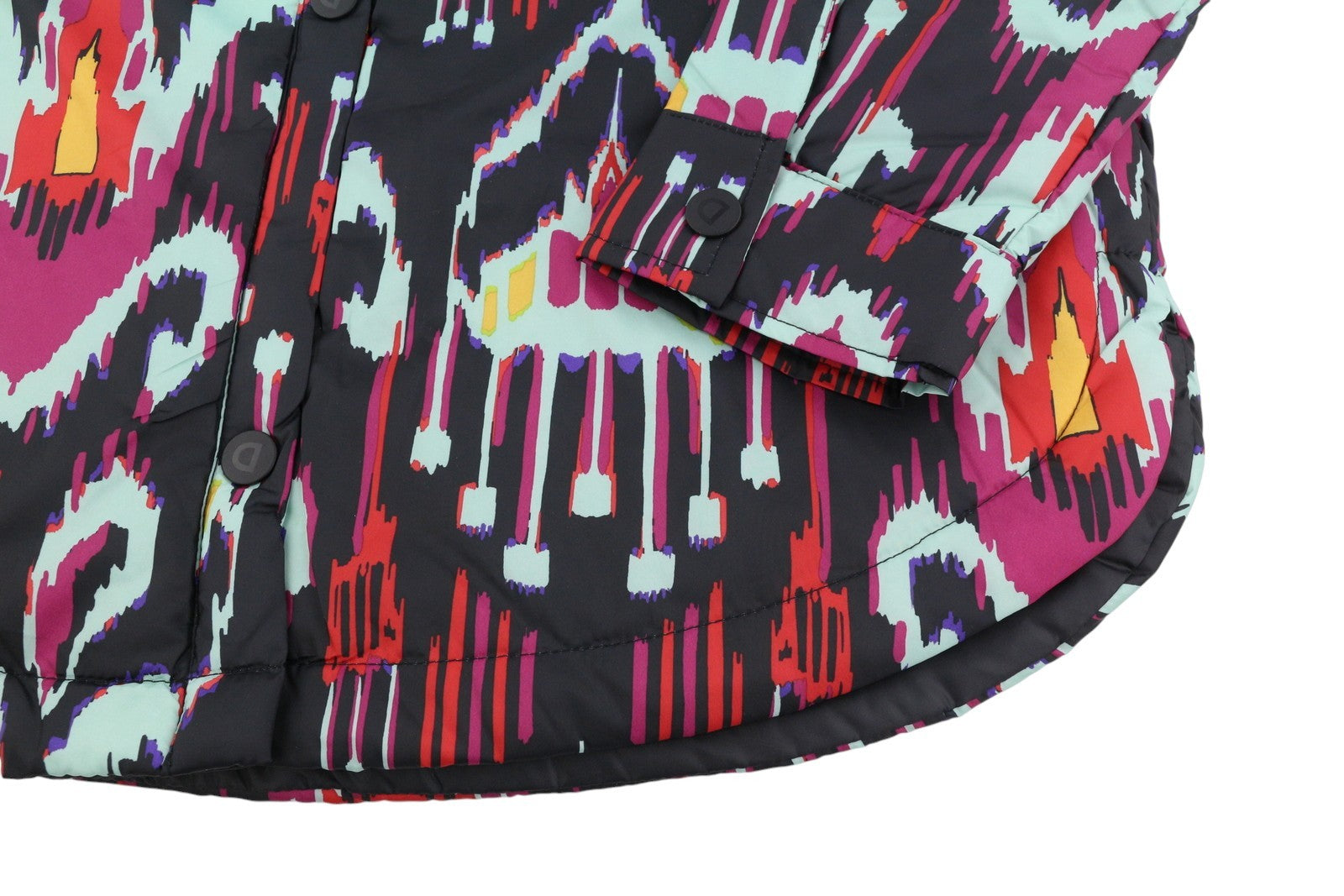 DESIGUAL Eliot Women's Jacket M Vivid Abstract Print Padded Snap Front Coat