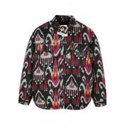 DESIGUAL Eliot Women's Jacket XL Multi Abstract Print Padded Snap Button Coat