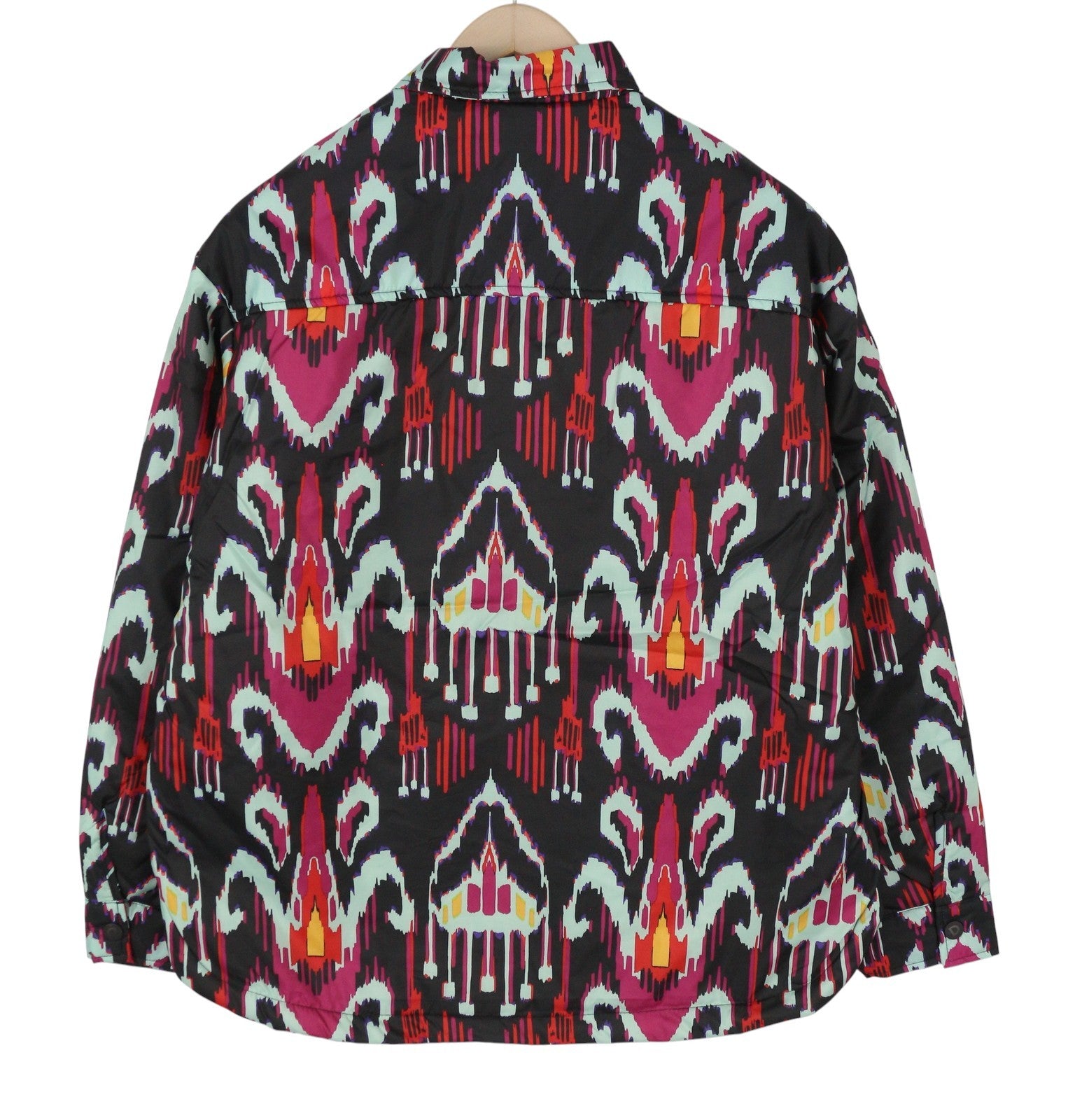 DESIGUAL Eliot Women's Jacket XL Multi Abstract Print Padded Snap Button Coat