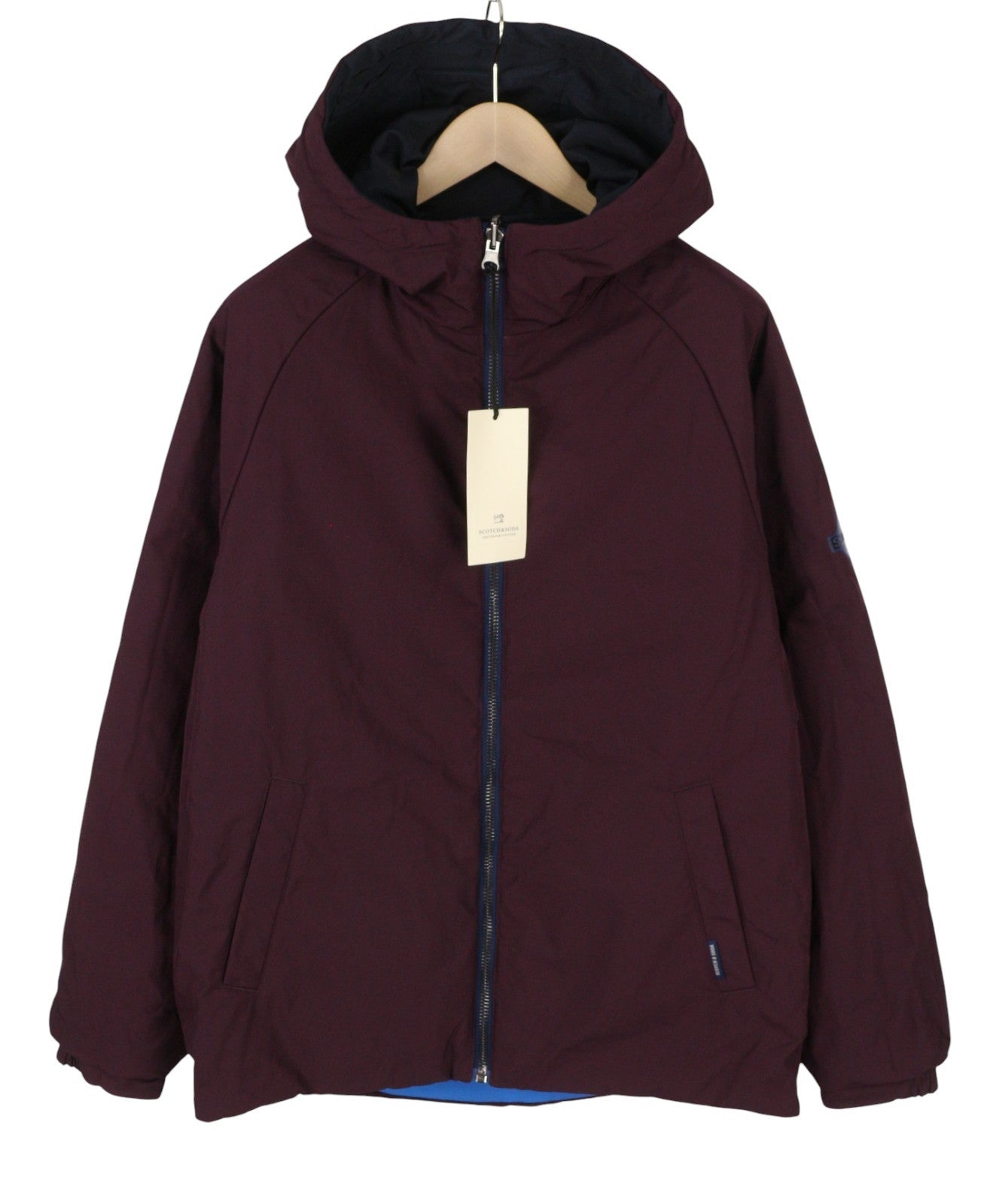 SCOTCH & SODA Men's Jacket M Reversible Hooded Padded Full Zip Pockets Coat