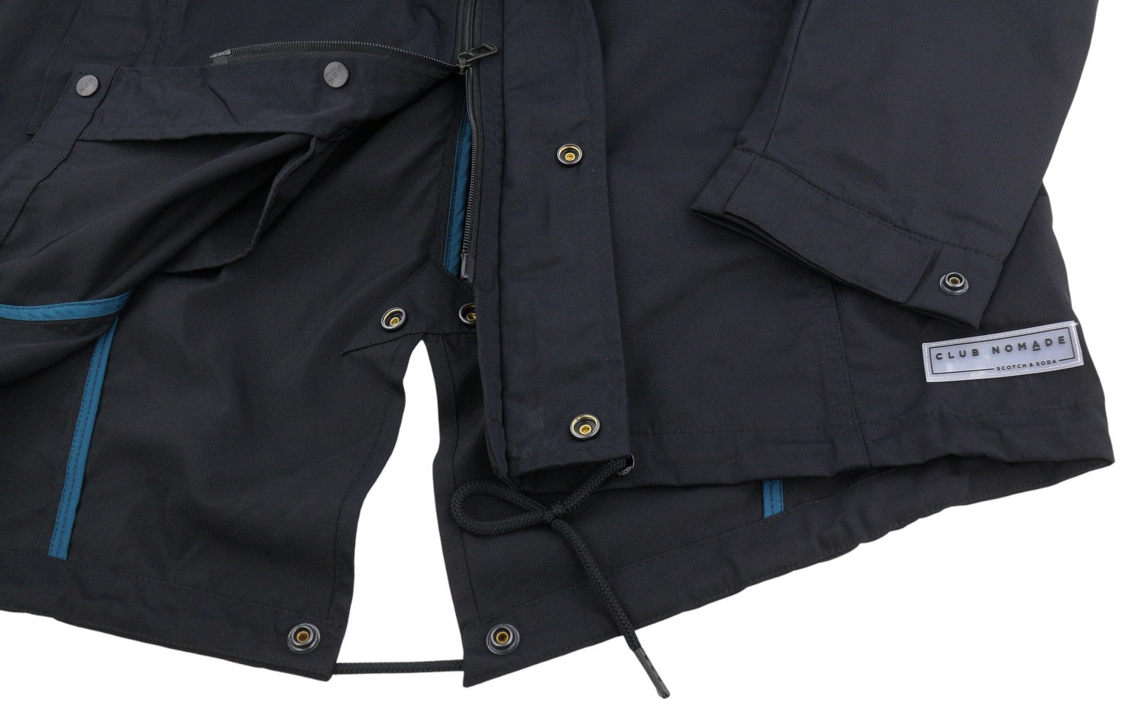 SCOTCH & SODA Men's Jacket M Black Double Hood Light Mid-Length Parka