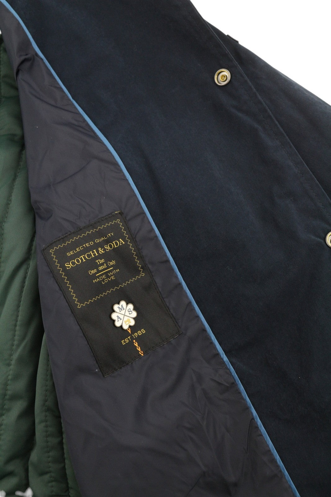 SCOTCH & SODA Men's Jacket M Navy Light Mid Parka Removable Lining 2in1
