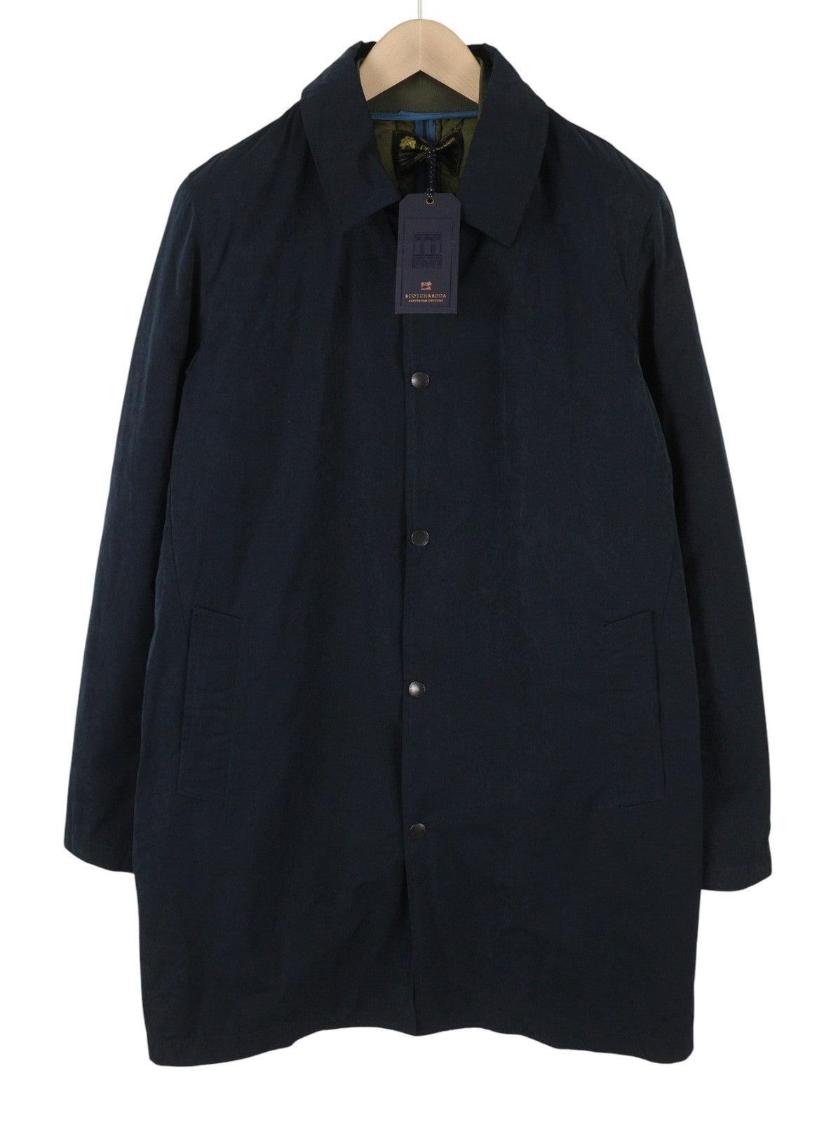 SCOTCH & SODA Men's Jacket M Navy Light Mid Parka Removable Lining 2in1