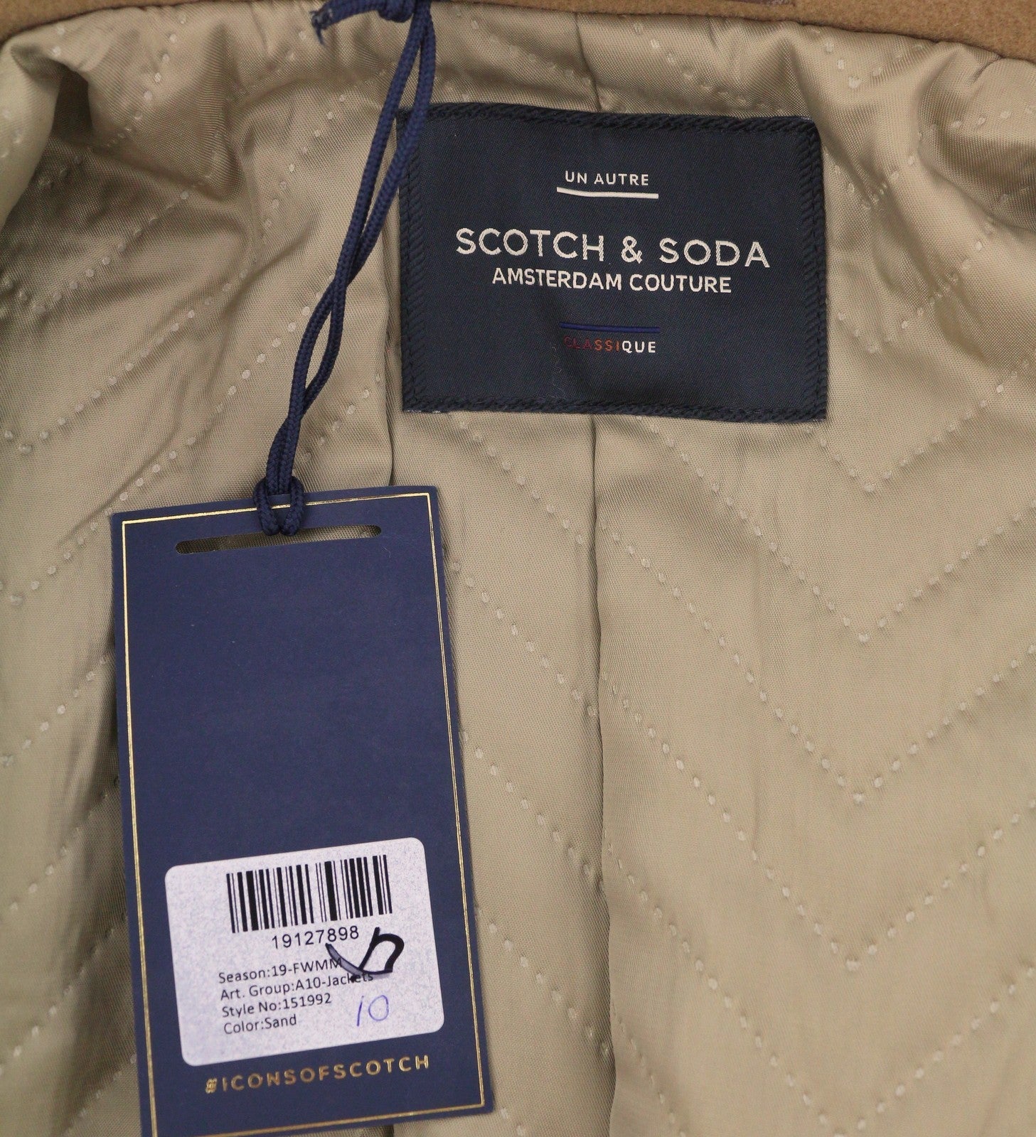 SCOTCH & SODA Men's Coat M Brown Double Breasted Peak Lapel Longline