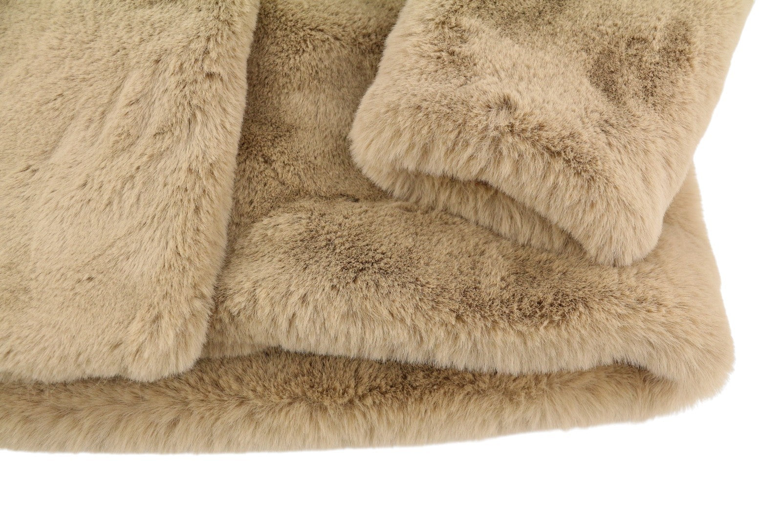 SANDRO Women's Jacket 38 M Brown Plush Faux Fur Hooded Snap Mid-Length Coat