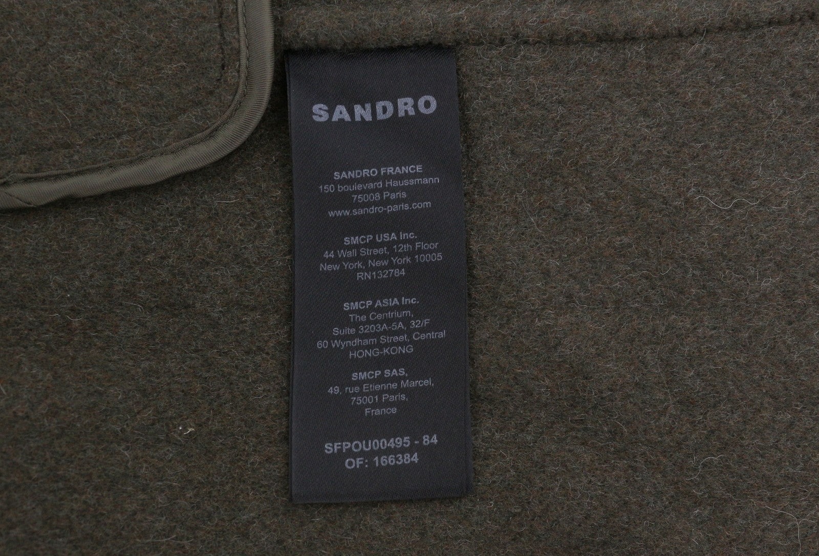SANDRO Fisher Women's Coat 38 M Khaki Wool Blend Oversized Tailored RRP445