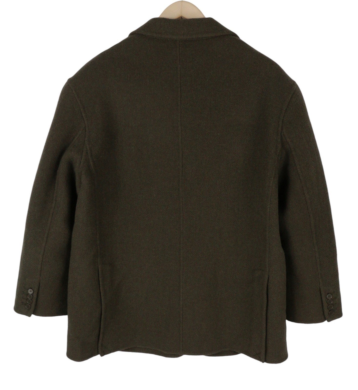 SANDRO Fisher Women's Coat 38 M Khaki Wool Blend Oversized Tailored RRP445