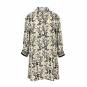 CLAUDIE PIERLOT Rocade Women's Dress 36 S Beige Silk Pattern Flowing Sleeve