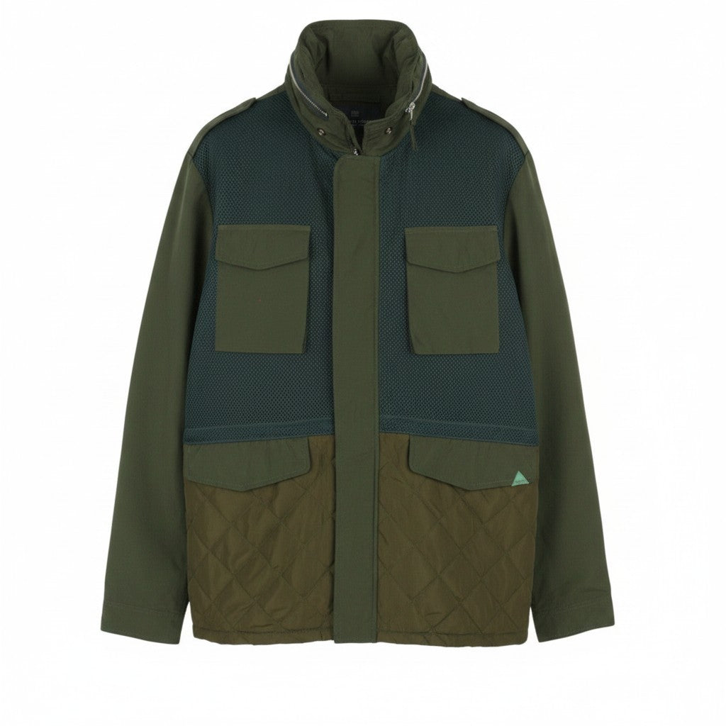 SCOTCH & SODA Men Jacket 2XL Dark Green Hidden Hood Full Zip Lightweight