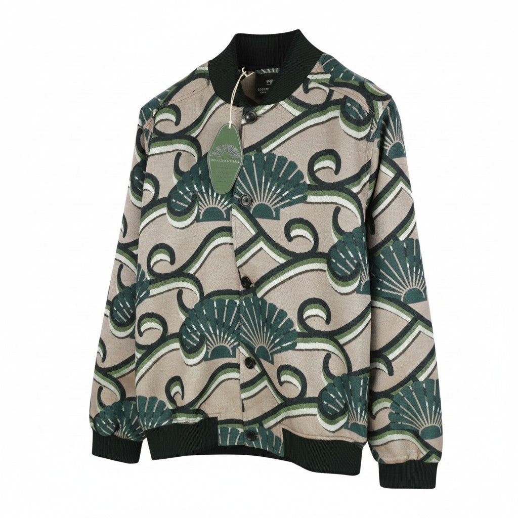 SCOTCH & SODA Men Jacket M Jacquard Embroidered Button Lightweight Bomber