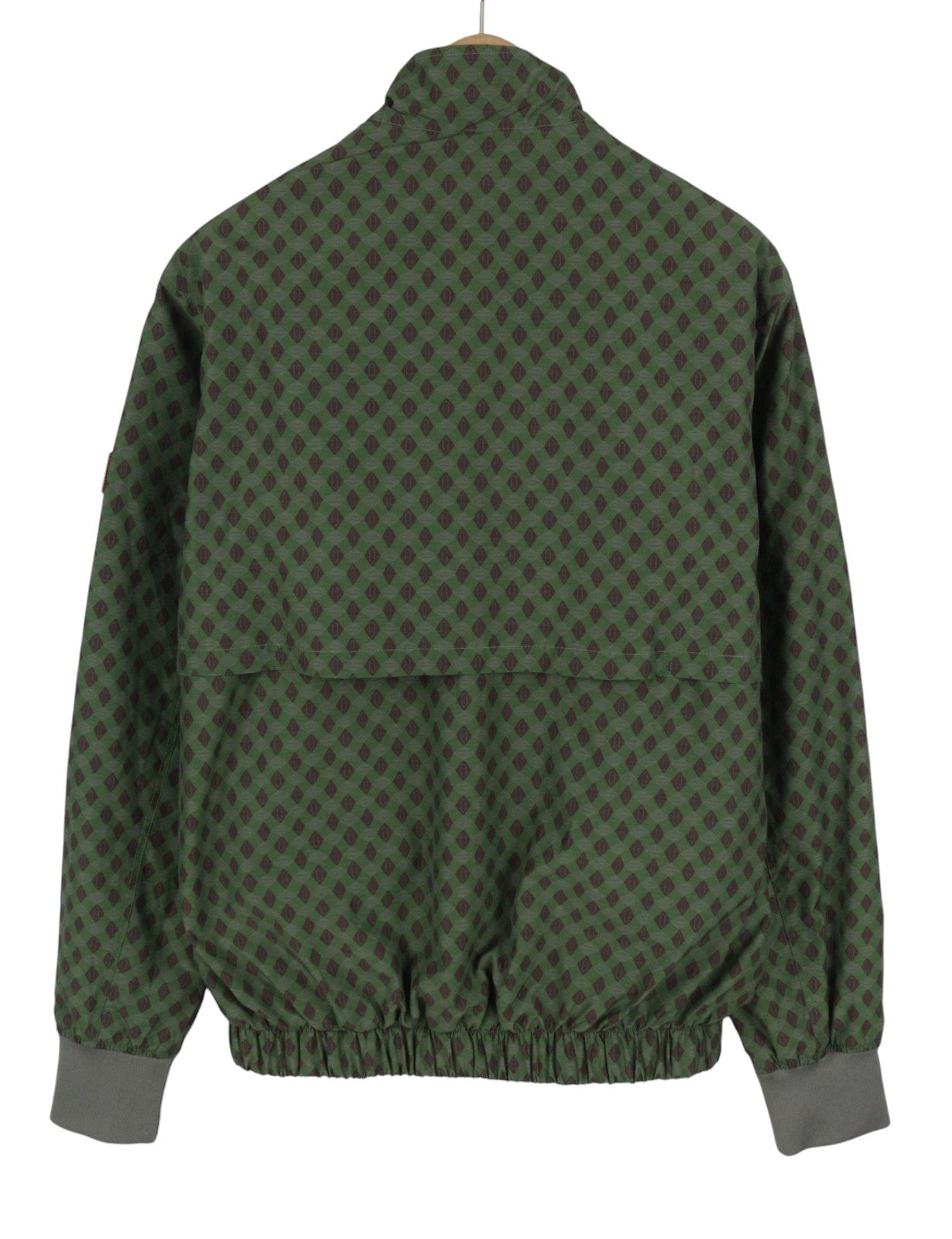 SCOTCH & SODA Men Jacket L Green Patterned High Neck Buttons Lightweight Bomber