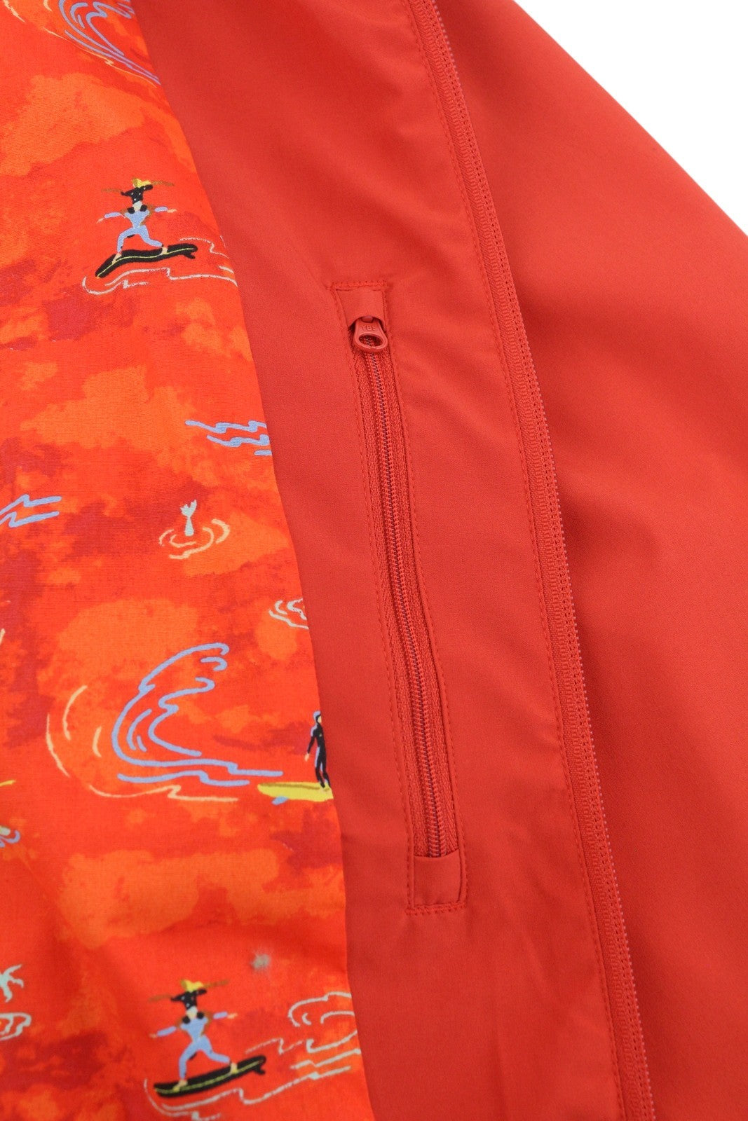 SCOTCH & SODA Men Jacket M Boat Red Patterned Full Zip Lightweight Bomber
