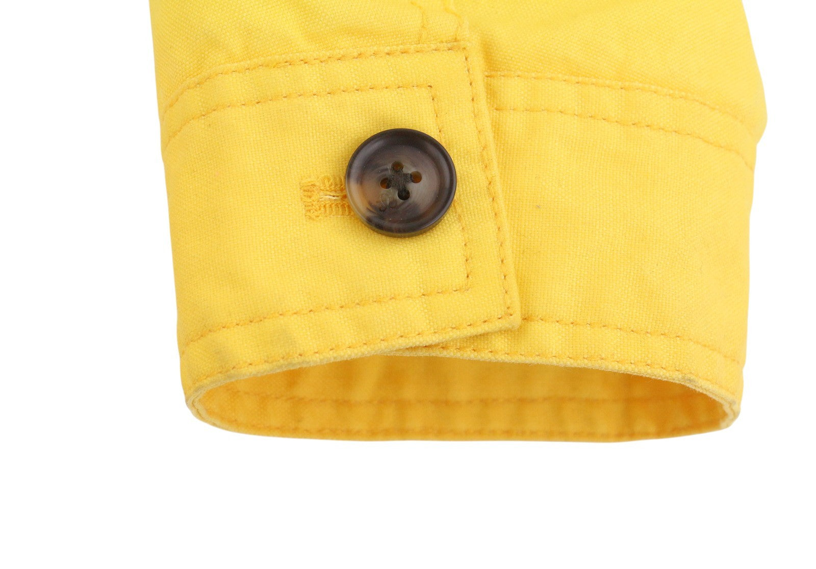 SCOTCH & SODA Men Jacket M Yellow Coated Look Button Up Spread Lightweight