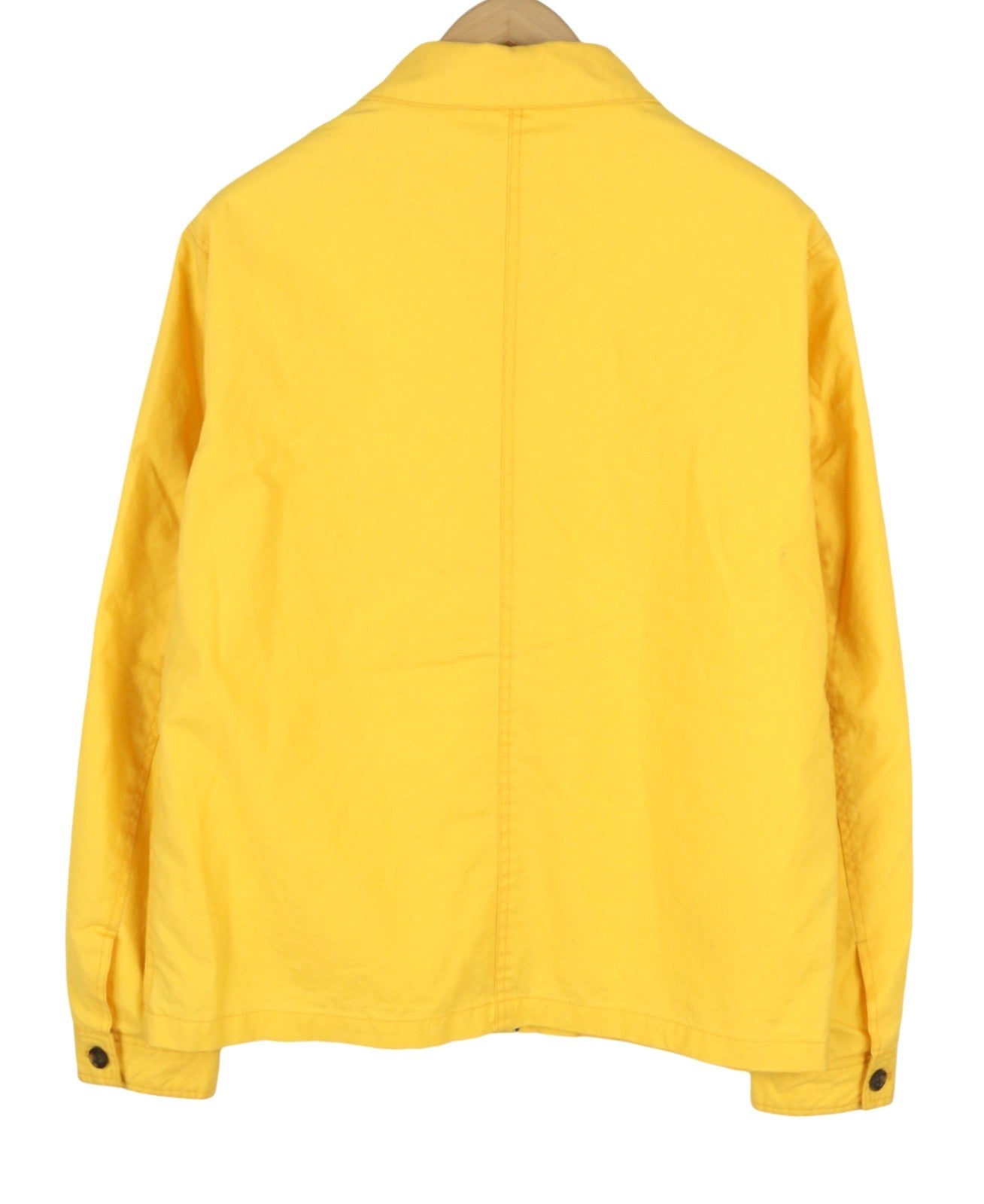 SCOTCH & SODA Men Jacket M Yellow Coated Look Button Up Spread Lightweight