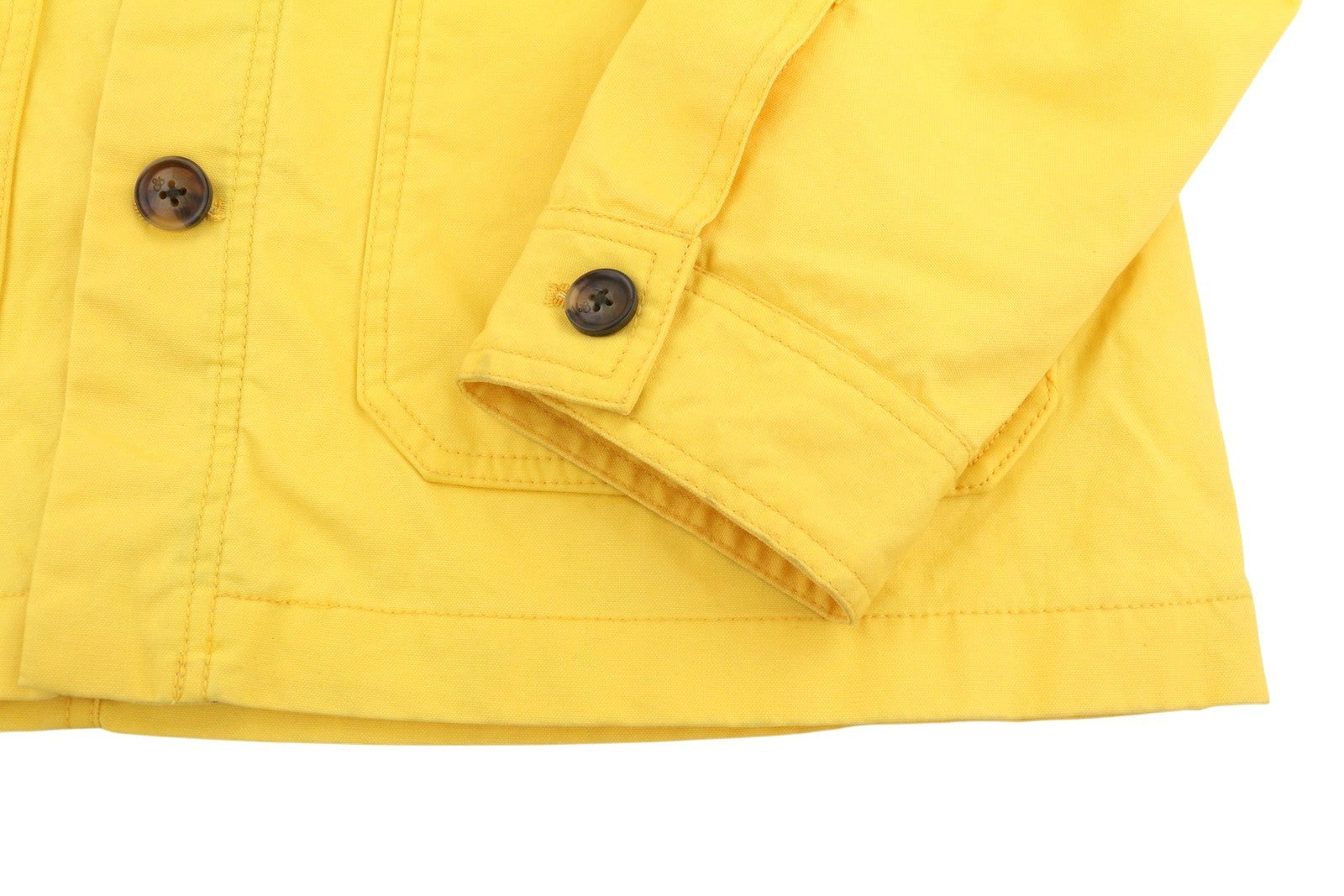 SCOTCH & SODA Men Jacket M Yellow Coated Look Button Up Spread Lightweight