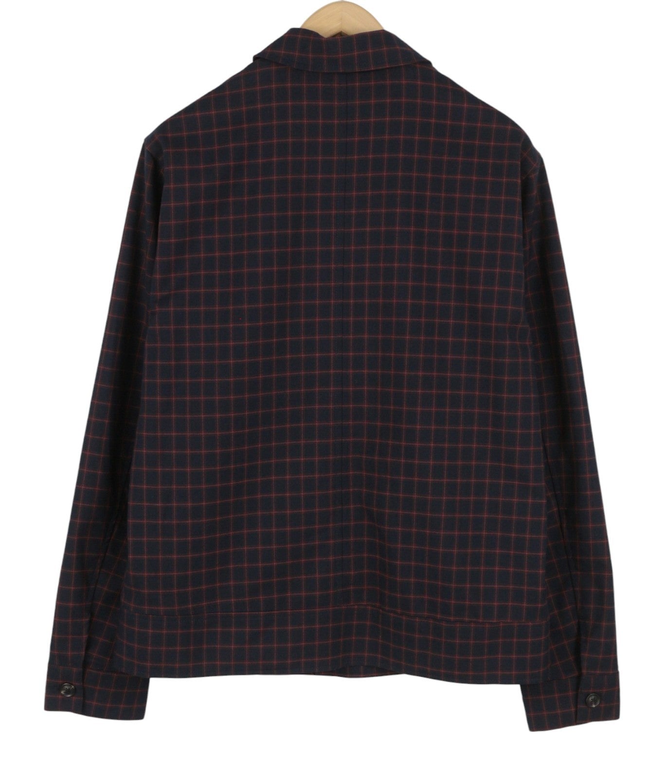 SCOTCH & SODA Men Jacket M Dark Blue Check Button Up Spread Lightweight