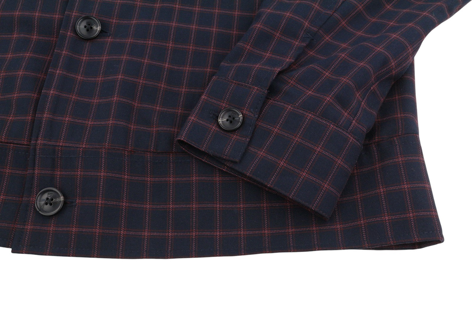 SCOTCH & SODA Men Jacket M Dark Blue Check Button Up Spread Lightweight