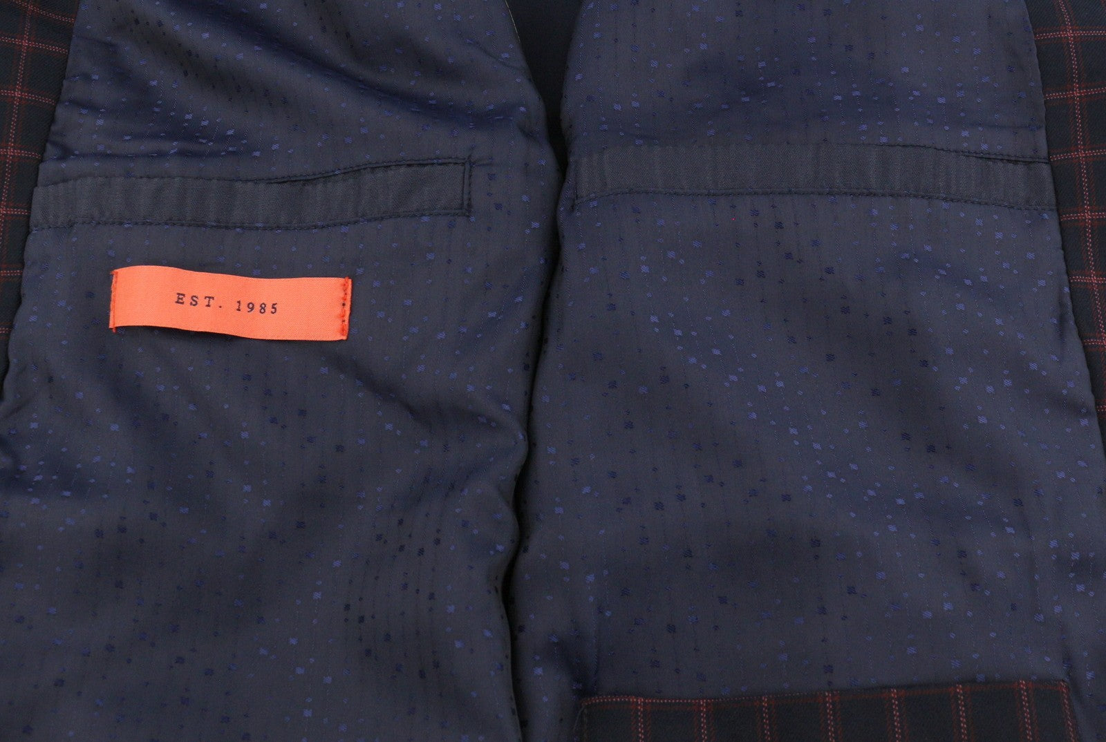 SCOTCH & SODA Men Jacket M Dark Blue Check Button Up Spread Lightweight
