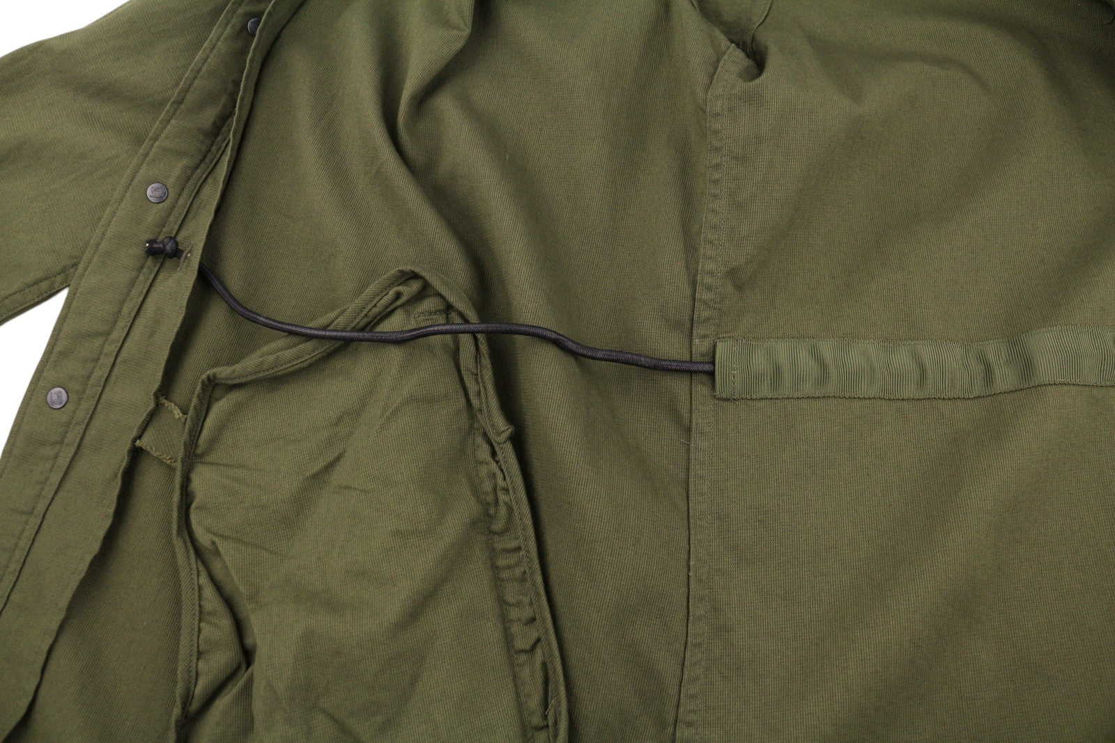 SCOTCH & SODA Men Jacket L Military Green High Neck Snap Buttons Lightweight
