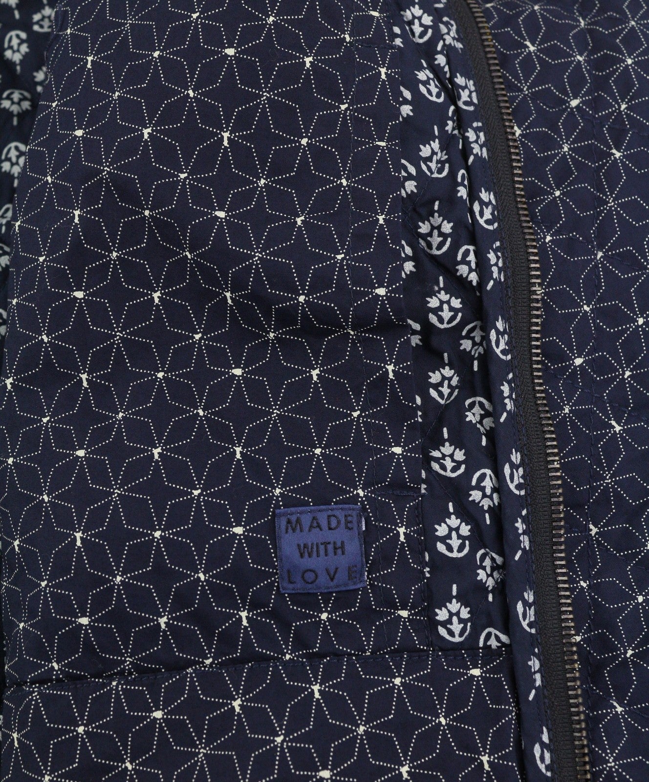SCOTCH & SODA Men Jacket M Dark Blue Patterned Quilted Spread Full Zip