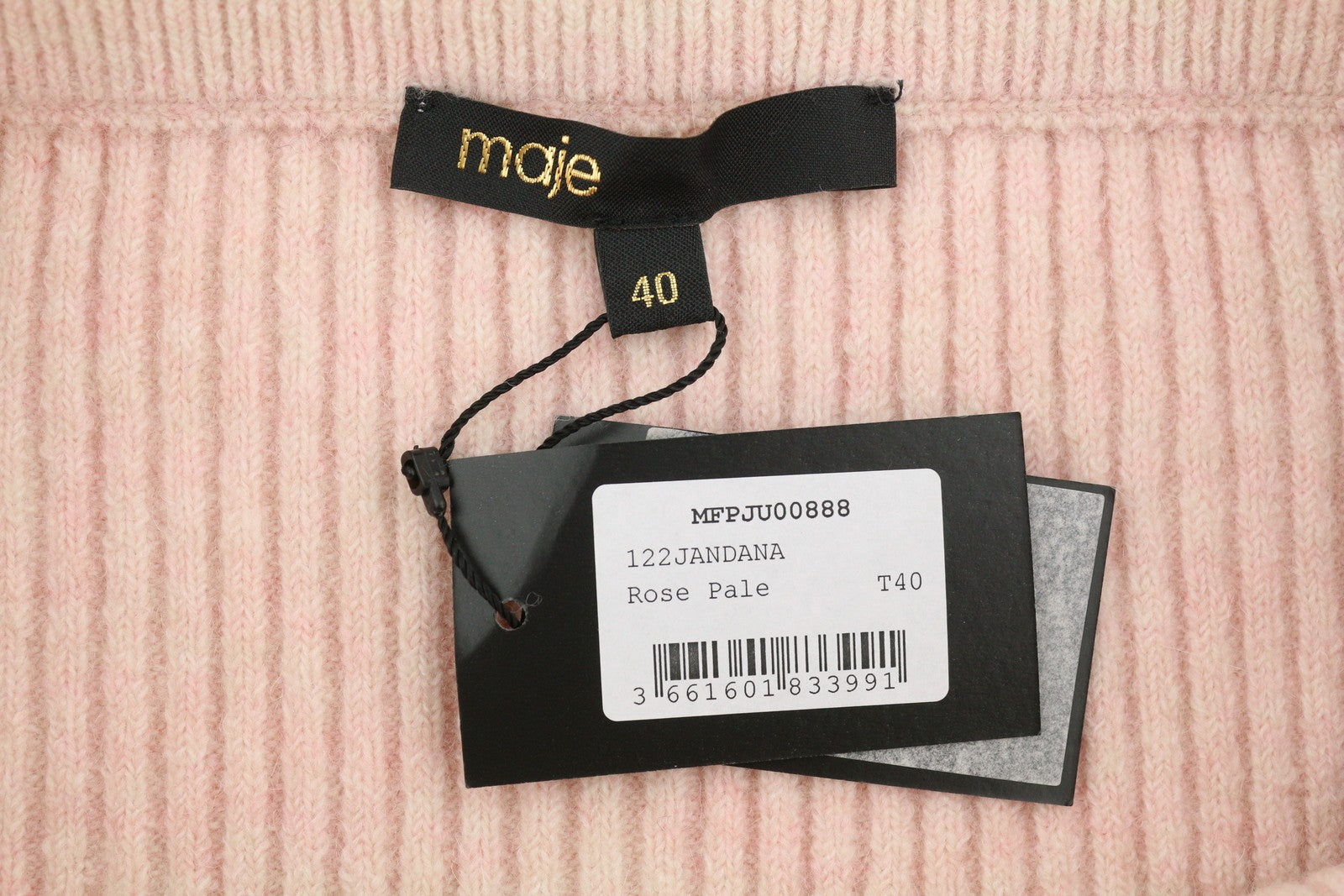 MAJE Jandana Women's Skirt 40 L Pink Wool Alpaca Stretch Knit Midi RRP345