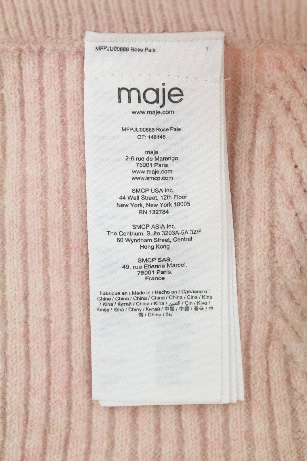 MAJE Jandana Women's Skirt 40 L Pink Wool Alpaca Stretch Knit Midi RRP345