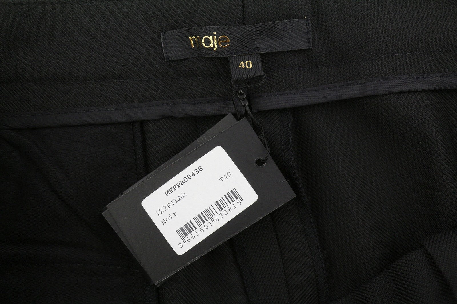 MAJE Pilar Women's Trousers 40 L Black Tailored Zip Fly Classic RRP295