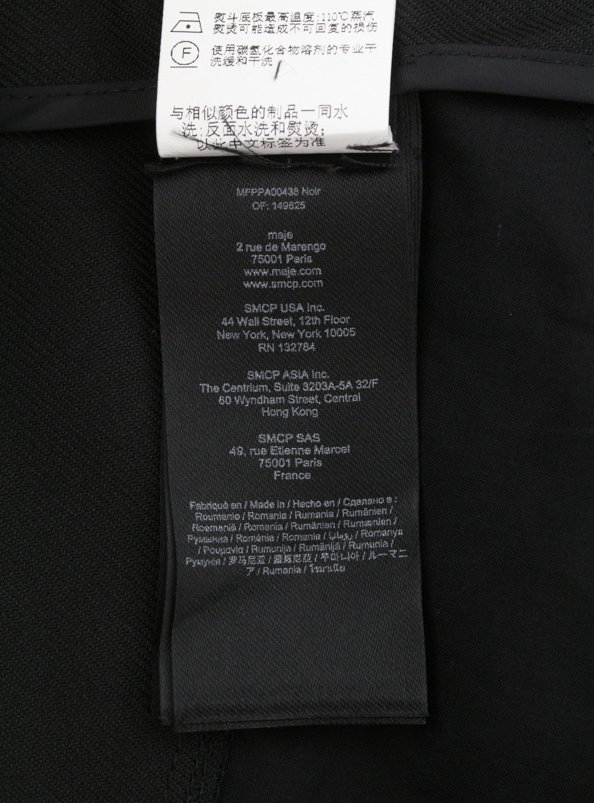 MAJE Pilar Women's Trousers 40 L Black Tailored Zip Fly Classic RRP295
