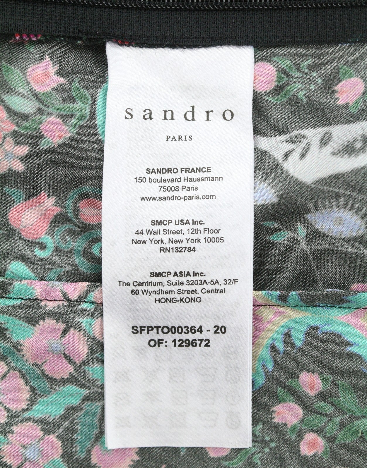 SANDRO Women's Blouse 0 XS Colourful Silk Cropped Square Neck Balloon Sleeve