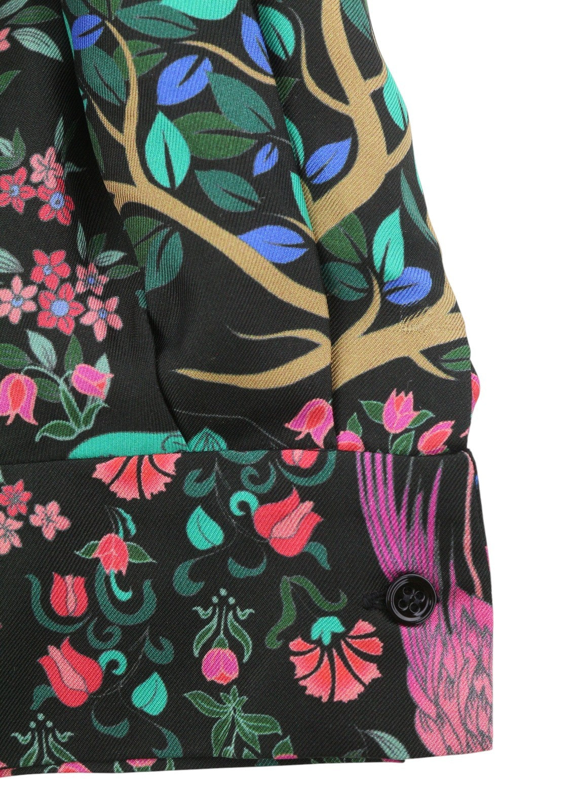 SANDRO Women's Blouse 0 XS Colourful Silk Cropped Square Neck Balloon Sleeve