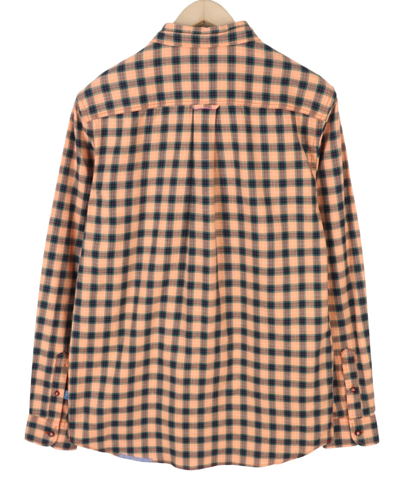 SCOTCH & SODA Men's Shirt M Orange Check Cotton Button-Down Casual