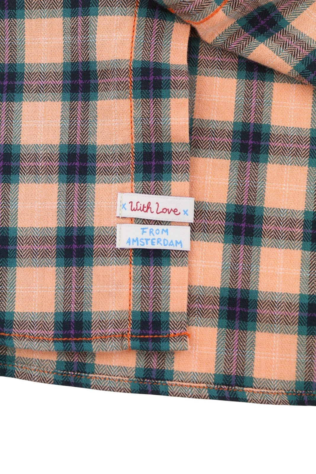 SCOTCH & SODA Men's Shirt M Orange Check Cotton Button-Down Casual