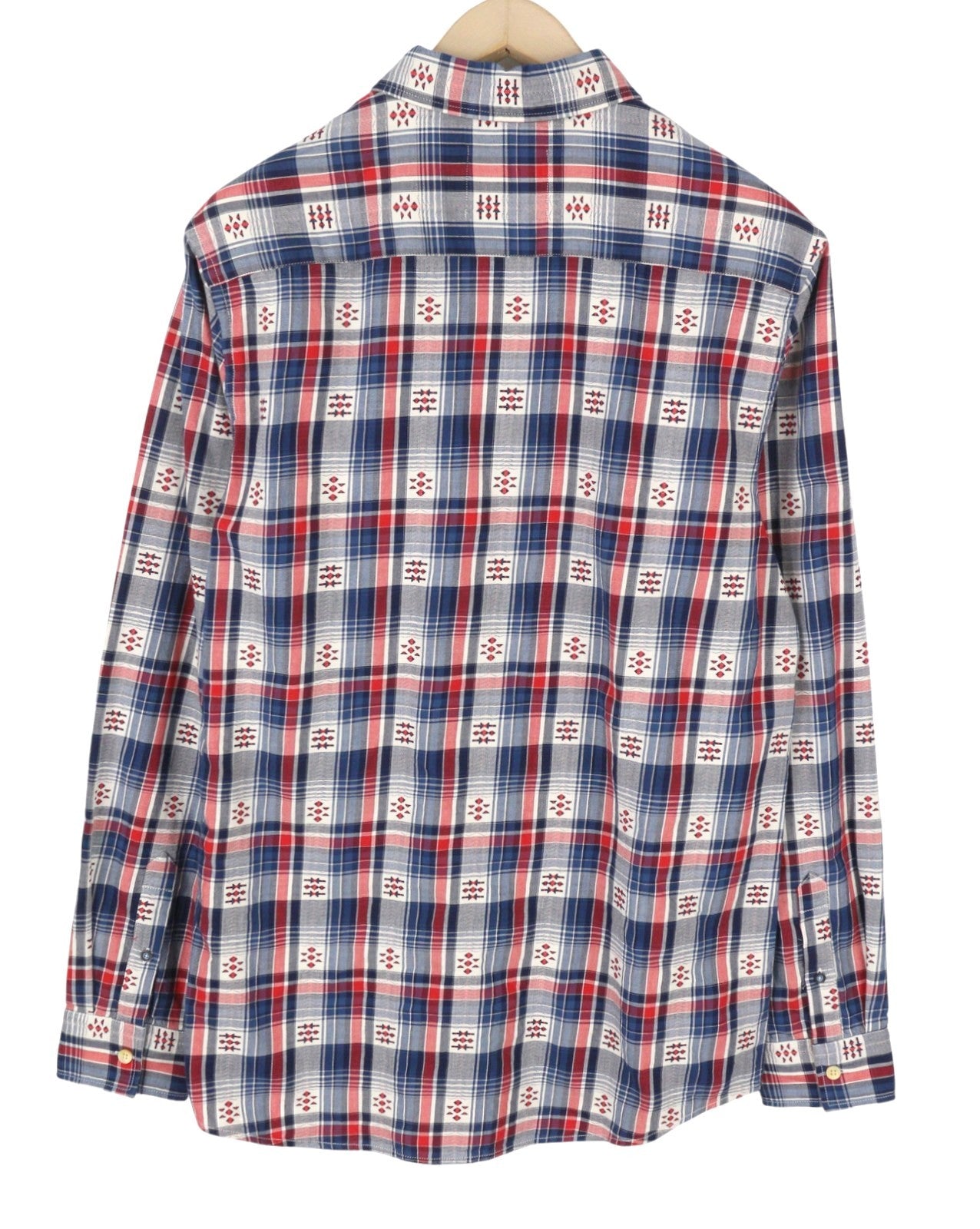 SCOTCH & SODA Men's Shirt M Blue Red Check Button-Down Pocket Casual