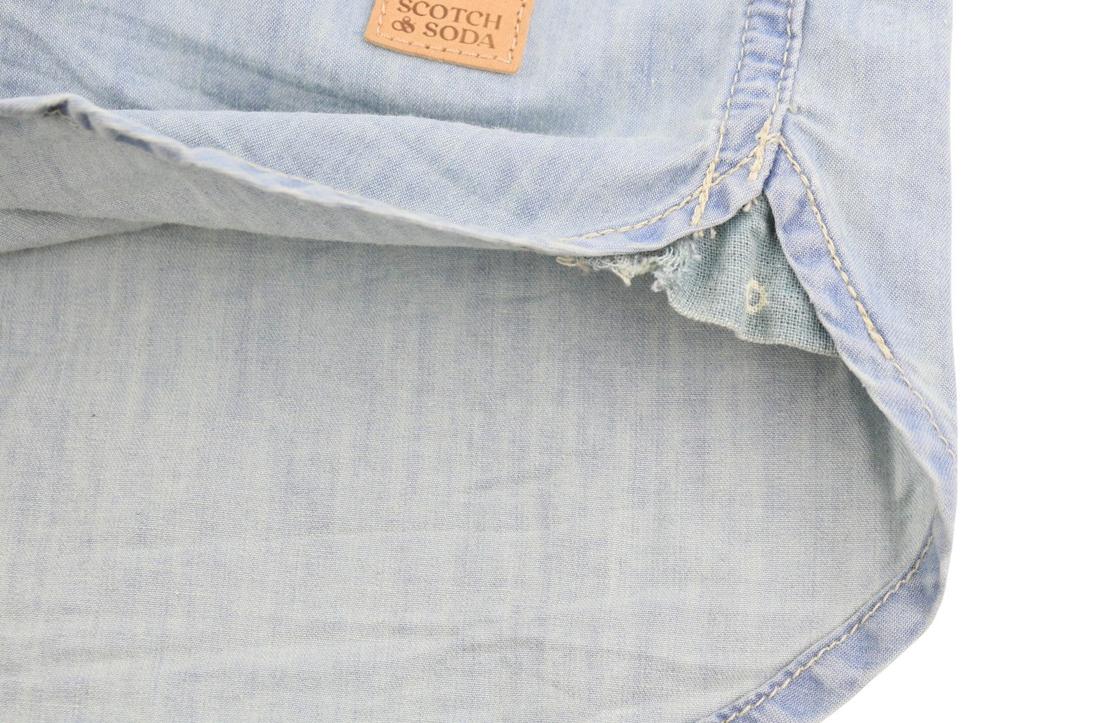 SCOTCH & SODA Men's Shirt XL Blue Faded Button-Up Spread Collar Casual