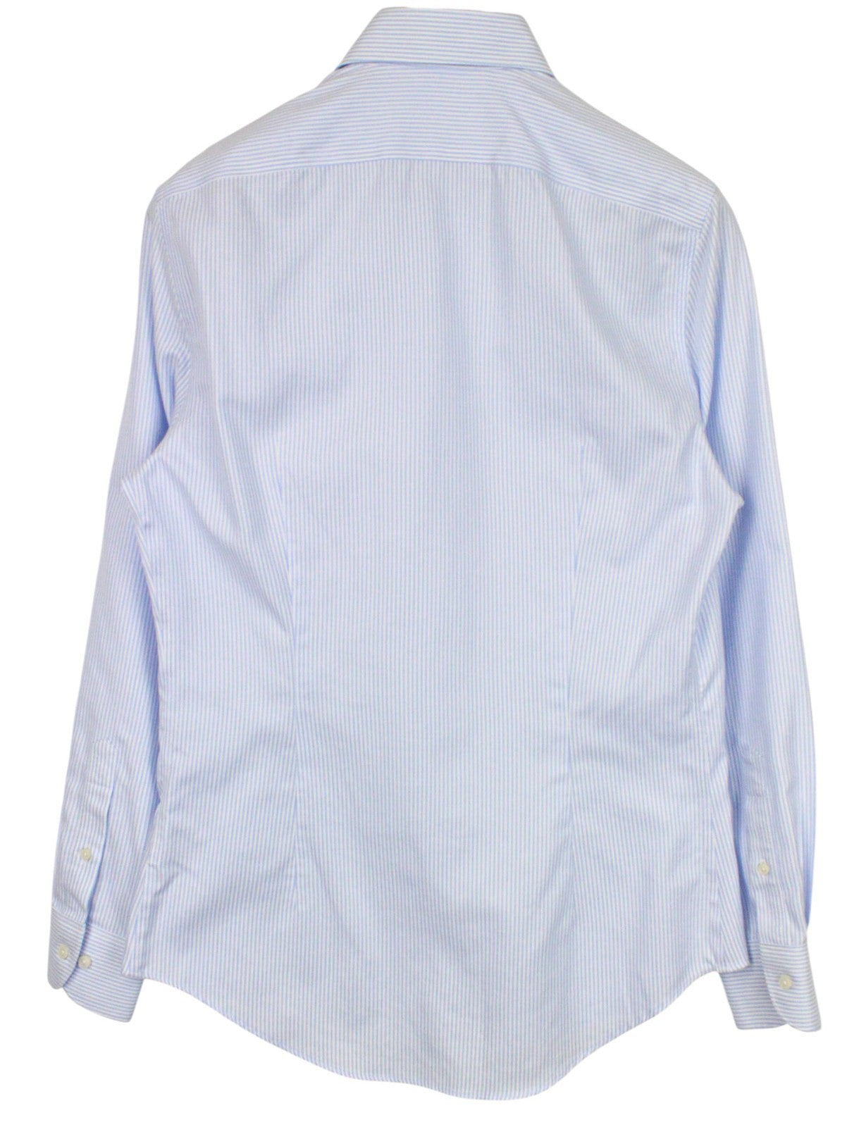 SUITSUPPLY Men Shirt 39/15 1/2 Extra Slim Blue Pure Cotton Striped Cutaway
