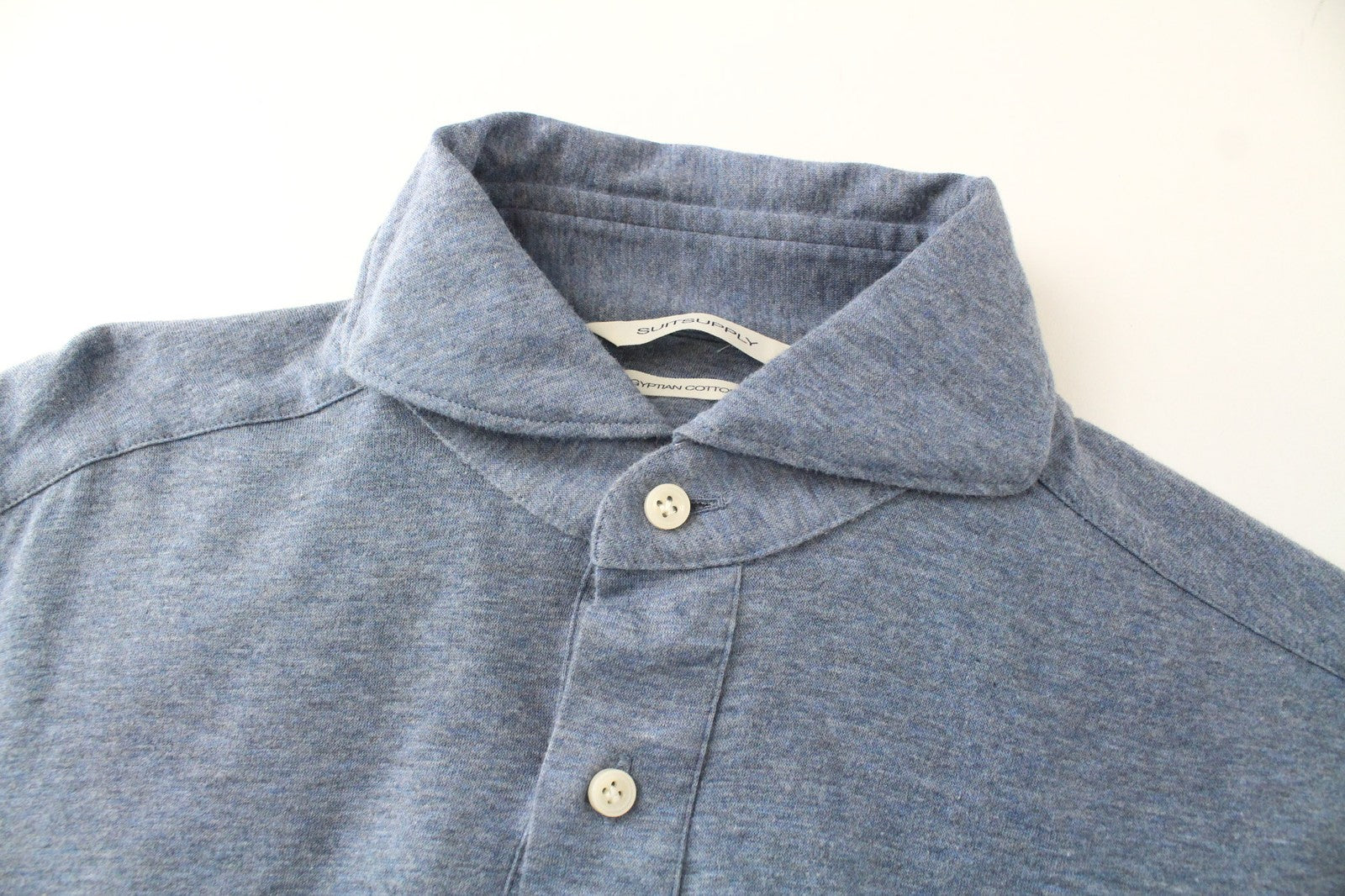 SUITSUPPLY Men T-Shirt 37/38/14 1/2/15 Extra Slim Fit Casual Blue Cotton Polo
