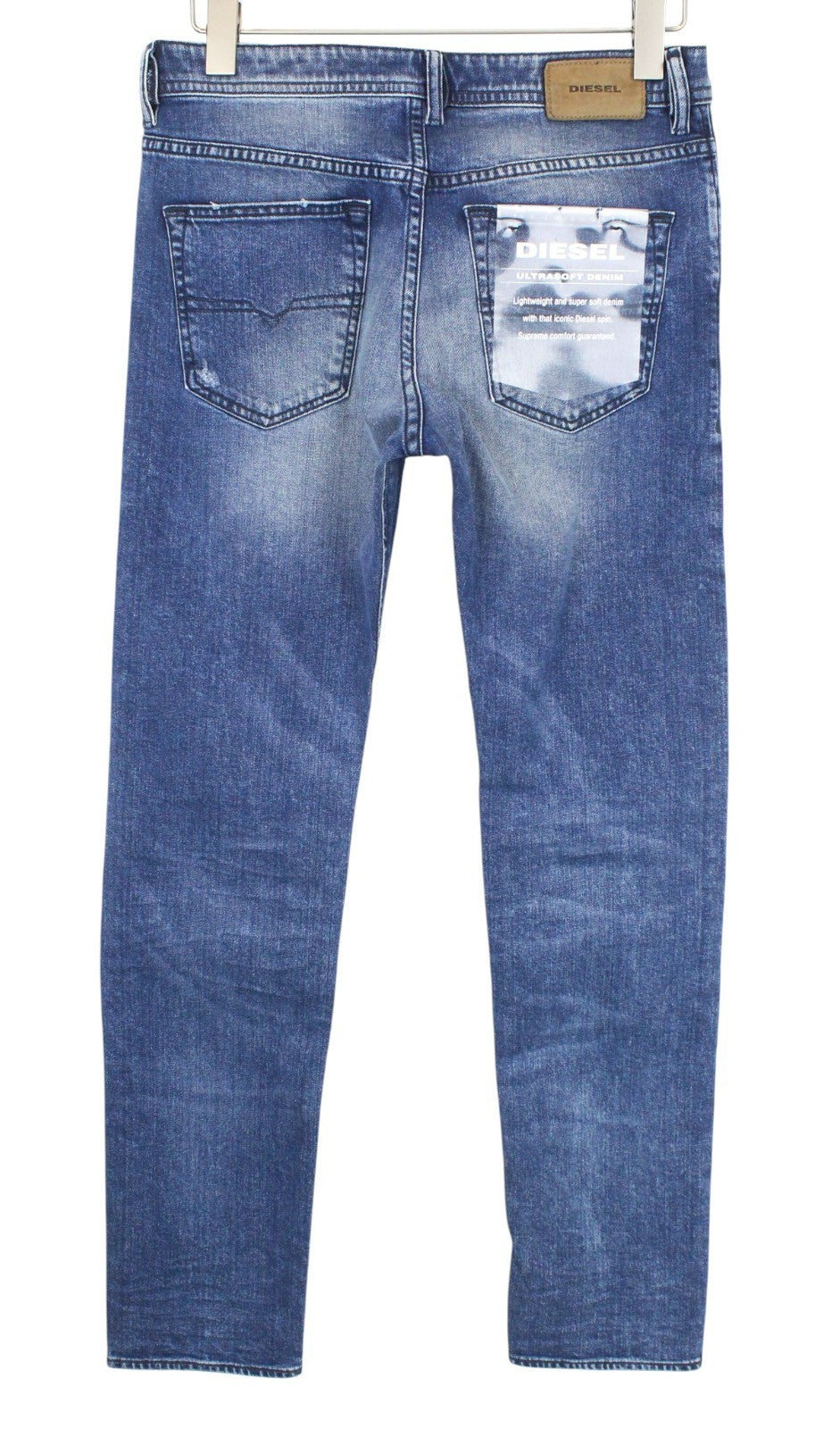 DIESEL Buster 081AQ Men Jeans W28/L32 Slim Taper Ripped Cotton Stretch Blue