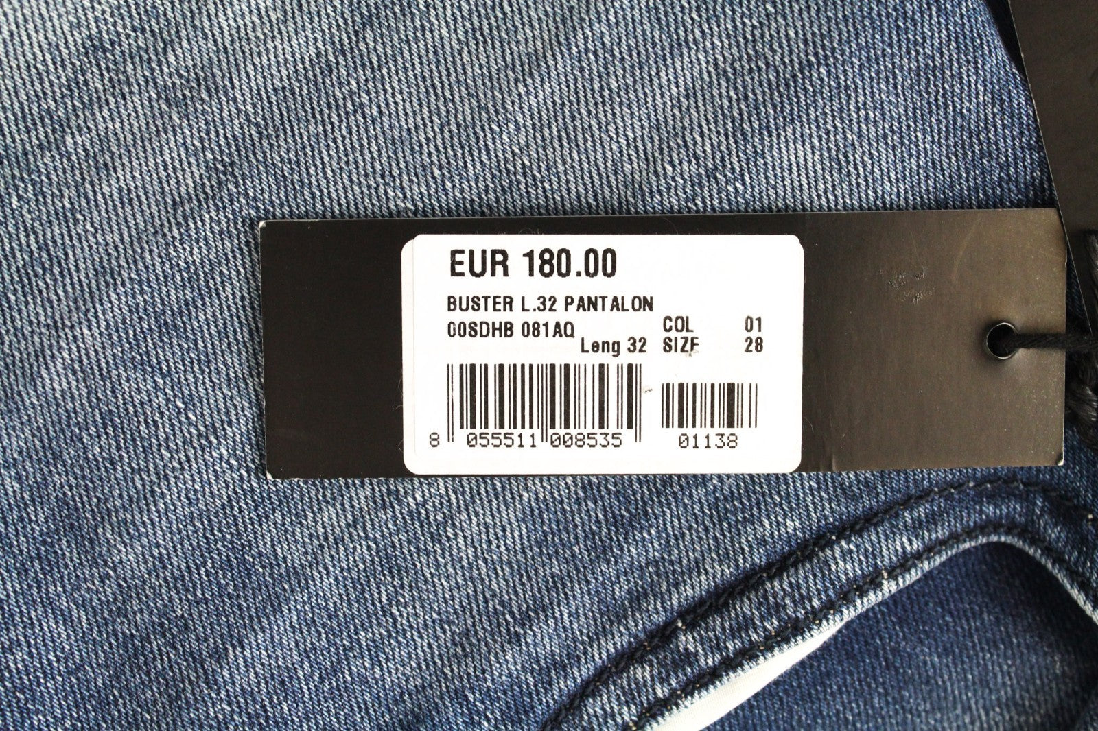 DIESEL Buster 081AQ Men Jeans W28/L32 Slim Taper Ripped Cotton Stretch Blue