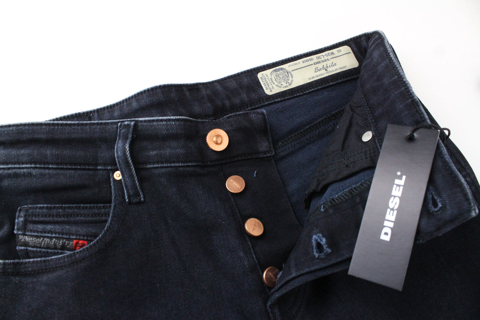 DIESEL Babhila 084NX Women Jeans W25/L30 Slim-Skinny Fit Cotton Stretch Blue